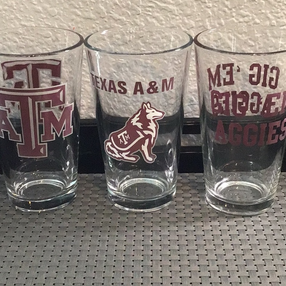 Texas A&M University pint glasses - set of 3